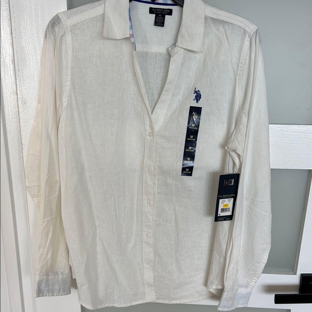 Polo by Ralph Lauren White Casual Shirt with Relaxed Fit and Long Sleeves